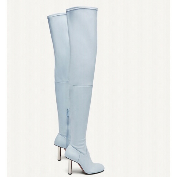 Light blue over the knee boots Clearance